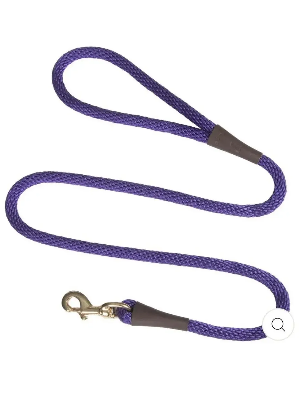 (RGB1) Mendota Pet Large Snap Leash 5/8in x 6ft British Style Rope Leash Purple